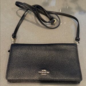 Coach Black Pebbled Leather Crossbody Bag
